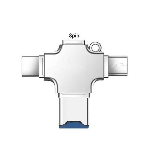 Lecteur de carte professionnel 4 en 1 avec couvercle, convertisseur de carte TF/disque USB, adaptateur de lecteur de carte type-c pour téléphone portable
