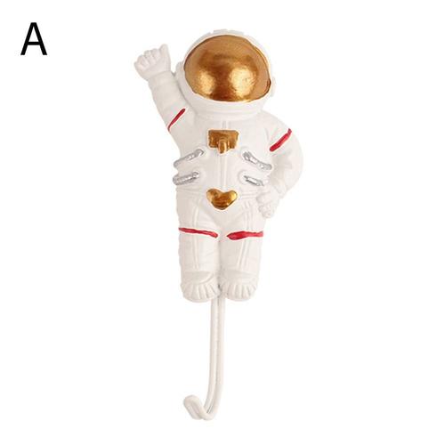 Crochets d'astronautes Happy Planet, bande dessinée, colle forte, sans clous, porte derrière, crochet mural, accessoires de salle de bains
