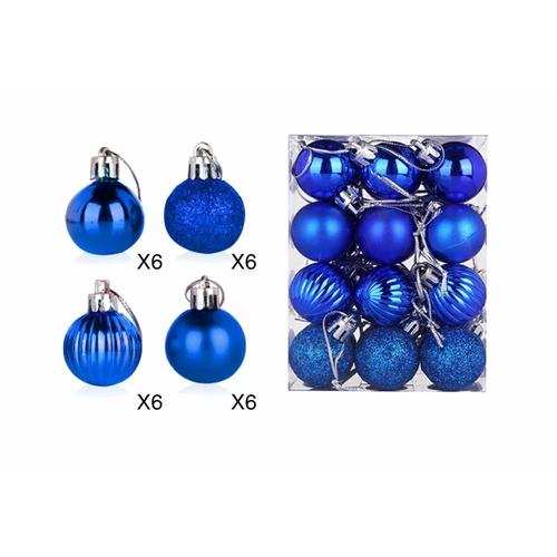 Boules de noël suspendues, 3cm, 24 pièces/boîte, ornements d'arbre de noël, boule de décoration suspendue pour fête de noël, pendentif pour la maison, pour nouvel an 2023