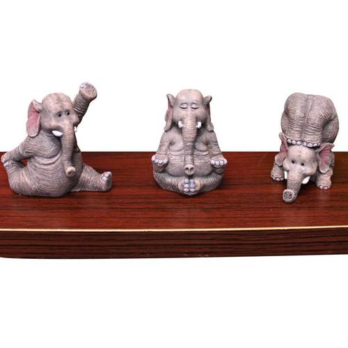 Figurines d'éléphant pour décoration de maison, Sculpture d'éléphant mignon 3 pièces, maison salon chambre à coucher, artisanat de décoration d'éléphant porte-bonheur