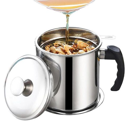 Pot De Filtre À Huile Domestique En Acier Inoxydable De 1,4 L, Réservoir De Filtre, Conteneur, Carafe De Stockage De Grande Capacité, Outils De Cuisine