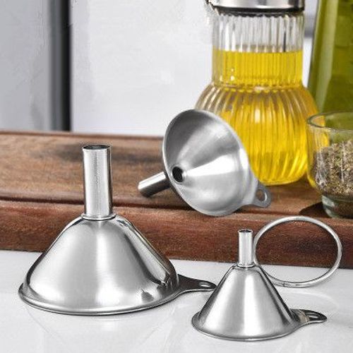 Essentail Huile Eau Épices Bouteille De Vin, Entonnoir Multifonctionnel En Acier Inoxydable, Filtre Pour Gadgets De Cuisine À Domicile 3 Pièces/Ensemble