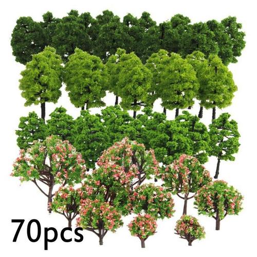 Lots D'arbres Miniatures 3-9cm, 70 Pièces, Train Diorama Wargame, Paysage Ho Oo, Échelle Multiple-Générique