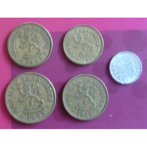 Finlande Lot De 5 Pièces Différentes De 1963 À 1973