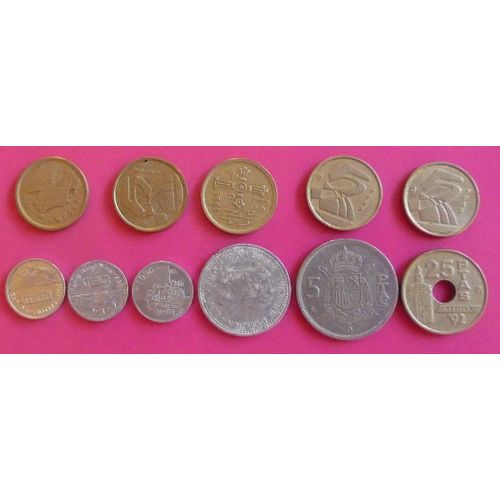 Espagne Lot De 11 Pièces Différentes De 1987 À 1998