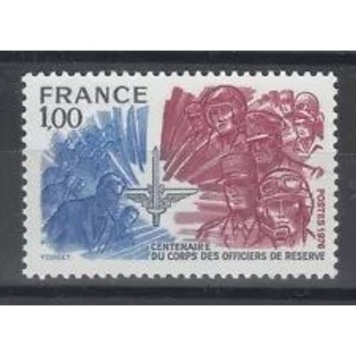 Timbre France 1976 Neuf ** Yt N° 1890 Centenaire Du Corps Des Officiers De Réserve De L'armée De Mer