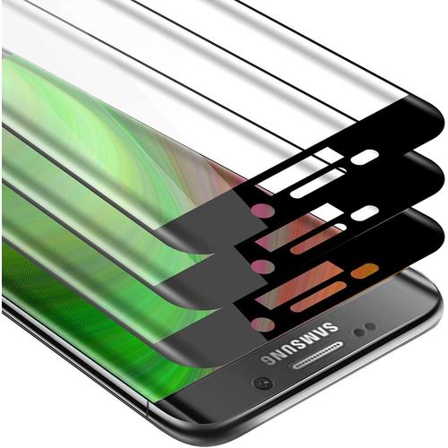 Lot De 3 Films De Protection D'écran En Verre Trempé Pour Samsung Galaxy S6 Edge Plus Avec Écran Tactile 3d Noir