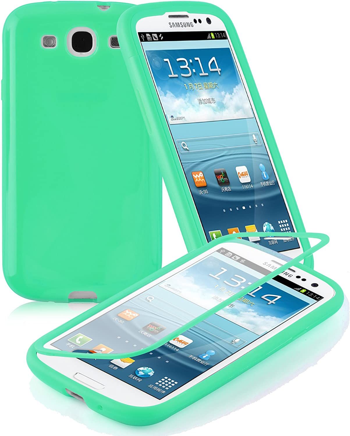 Samsung Galaxy S3 / S3 Neo Coque Silicone Tpu Full Body En Vert ¿ Housse De Protection En Gel Souple Ultra Mince Avec Anti Choc ¿ Etui Case Cover Ultra Slim Fine Bumper