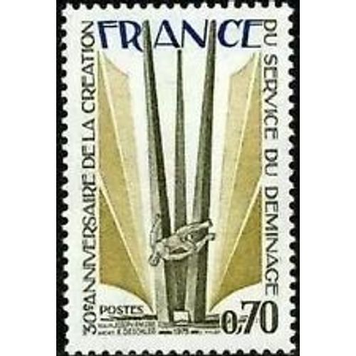 Timbre France 1975 Neuf ** Yt N° 1854 30éme Anniversaire De La Création Du Service De Déminage