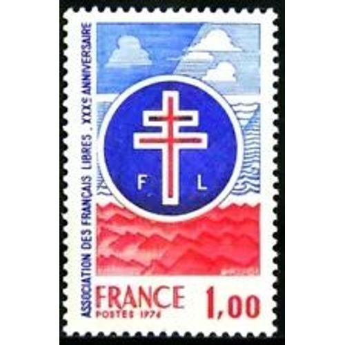 Timbre France 1976 Neuf ** Yt N° 1885 30éme Anniversaire De L'association Les Français Libres