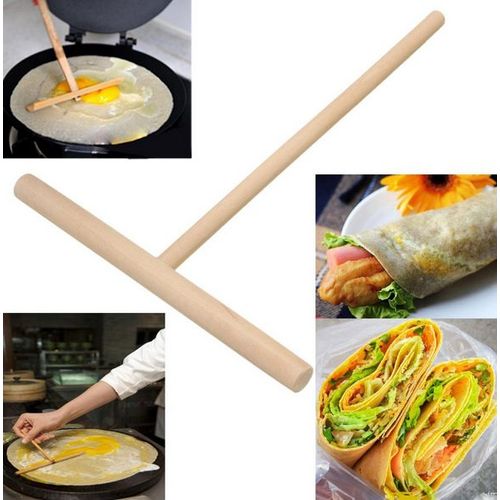 Râpe En Bois En Forme De T, Outil Pratique Pour Faire Des Tartes À La Pâte, Râpe À Crêpes, Épandeur D'?ufs, Accessoires De Cuisine, 1 Pièce