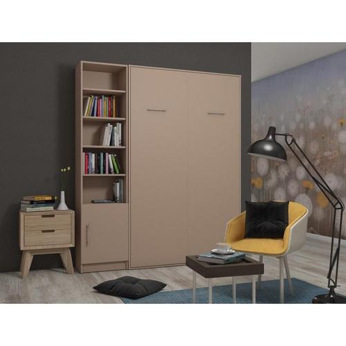 Composition Armoire Lit Escamotable Smart-V2 Taupe Mat Couchage 140 X 200 Cm