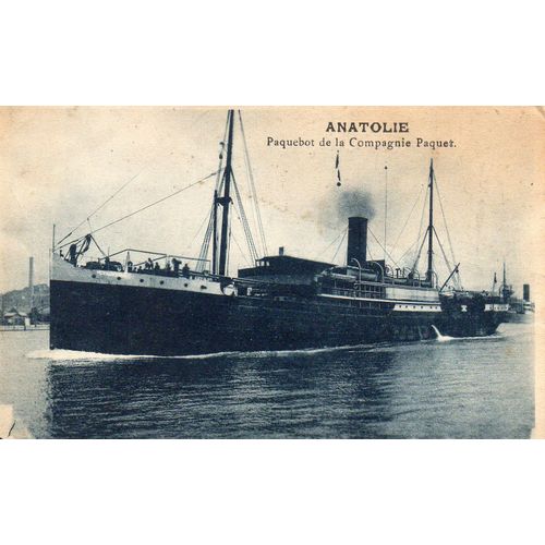 Carte Postale Ancienne Theme : Bateaux Anatolie - Paquebot De La Compagnie Paquet- Debut Xx Eme Siecle - Ecrite Au Crayon De Bois