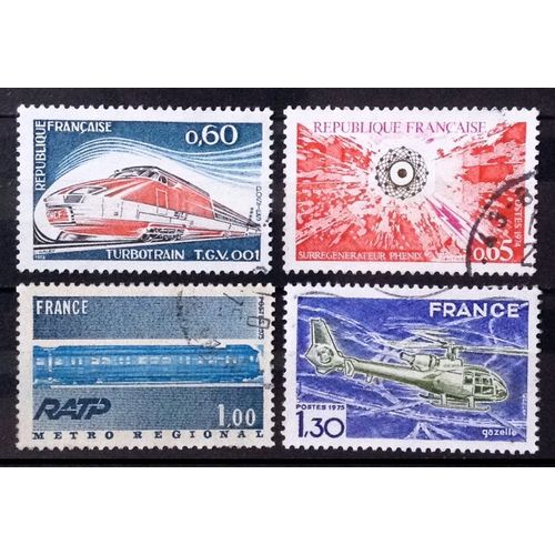 Série Grandes Réalisations 1974 - Très Jolis N° 1802 1803 1804 1805 Obl - France Année 1974 - Brn83 - N27125