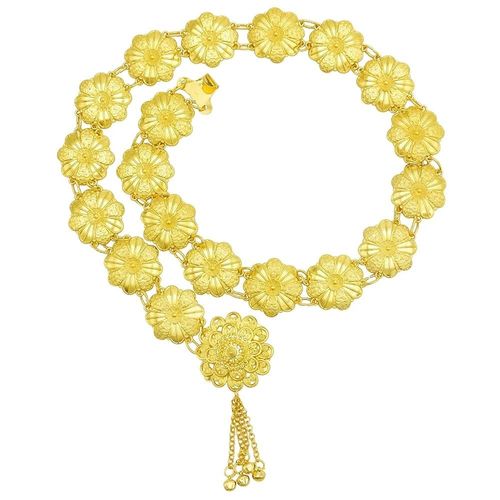 Robe De Brevdu Ventre En Or Pour Femme, Bijoux De Corps Ethnique, Fleur Creuse, Jopouvez-Vous Psy, Inde, Afghane, Marocaine, Environnementale, Turque