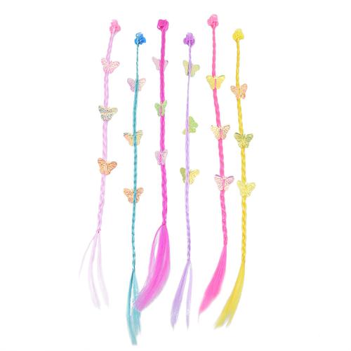 Perruque En Coquillage De Papillon Tissé Coloré, 6 Pièces, Épingle À Cheveux En Tresse De Bonbon, Accessoires Pour Filles, Mignon Cadeau, Bijoux, Couvre-Chef 