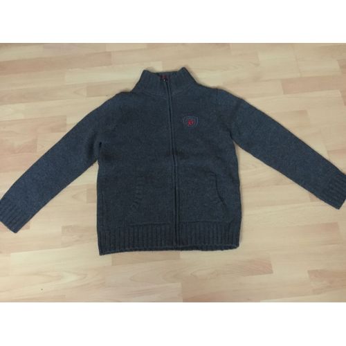 Gilet Laine Col Montant Gris - Okaïdi 12ans