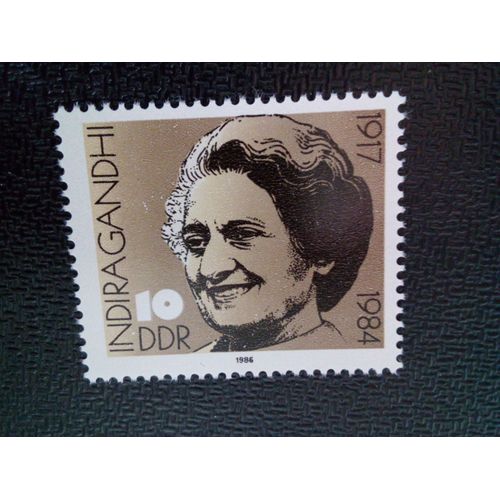 Timbre Allemagne / Rda Yt 2676 69. Anniversaire Des Dirigeants Indiens Indira Gandhi 1986 ( 0071004 )