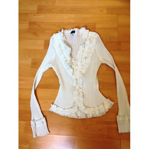 Gilet Blanc À Volants Effet Froissé - 1.2.3. Taille 38/40