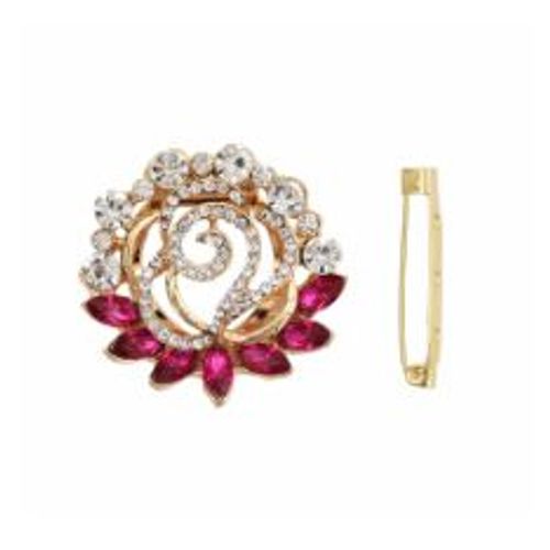 Broche À Boucle En Cristal Pour Femmes, 4 Couleurs Brillantes Et Généreuses, Accessoires De Bijoux