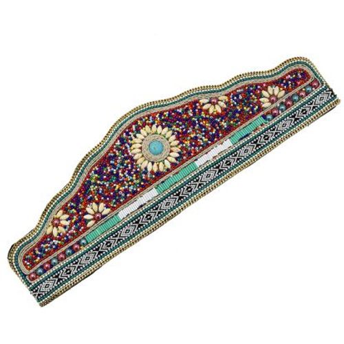 Ceinture Ethnique Bohème Pour Femme, Perle Colorée, Gravier, Cuir Élastique, Ceinture De Robe Marocaine, Ventre Tibétain, Bijoux Joindian