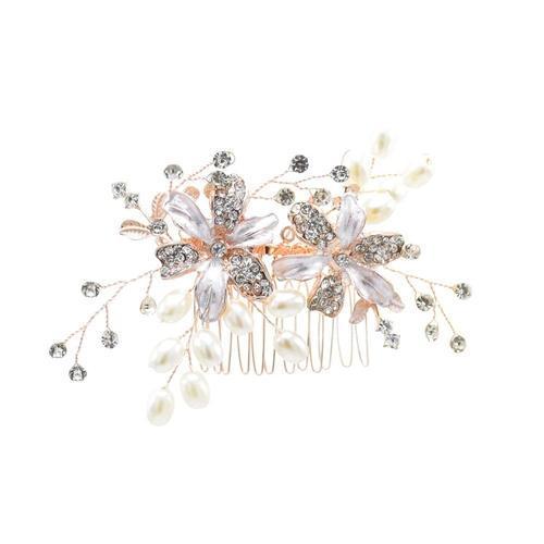 Peigne À Cheveux En Cristal Doré Et Argenté Avec Perles, Accessoires De Luxe Pour Coiffure De Mariée, Diadème, Bijoux D'ornement