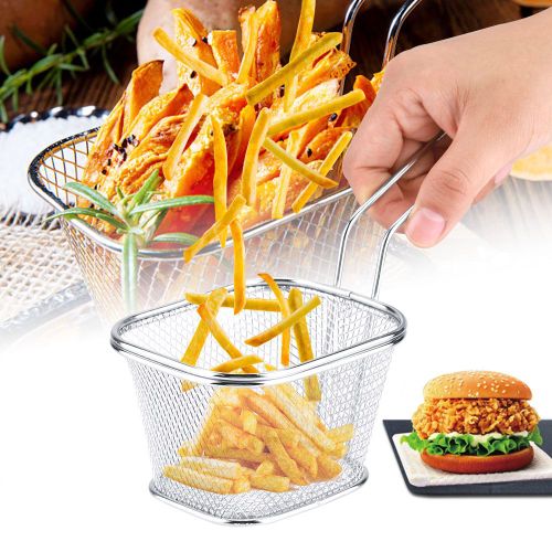 Panier de frire Panier Tamis Ecumoire Passoire Friture en Acier Inox Pommes de Terre Frites