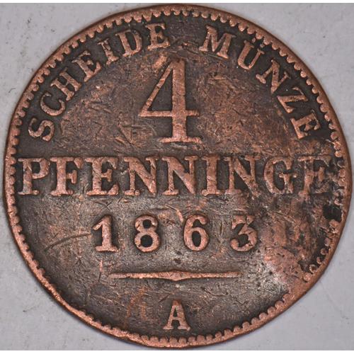 Allemagne - Royaume De Prusse - 4 Pfenninge - 1863 - A (Berlin) - 90 Einen Thaler - Scheide Munze - W231