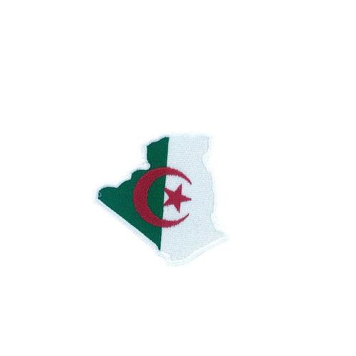 Patch Ecusson Brode Thermocollant Badge Drapeau Carte Algerie Algerien Broderie