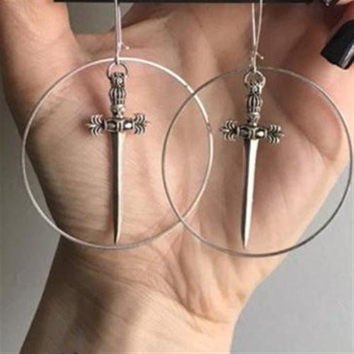 Boucles D'oreilles Longues Gothiques De Couleur Noire, Tarot Médiéval Viking, Punk Rock Alternatif, Pour Femmes Et Hommes, Cadeau, Bijoux Mystique