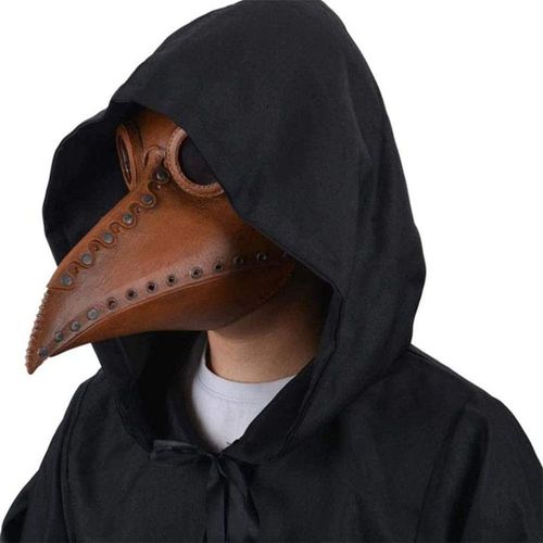 Envoie De France Médecin De La Peste Masque Marron Latex Nez Long Oiseau Bec Steampunk Halloween Cosplay Accessoires De Fête Costume
