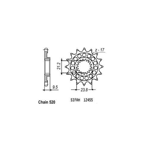 Sifam - Pignon Acier 14 Dents Compatible Suzuki Rm-Z 450 05- 12455cz