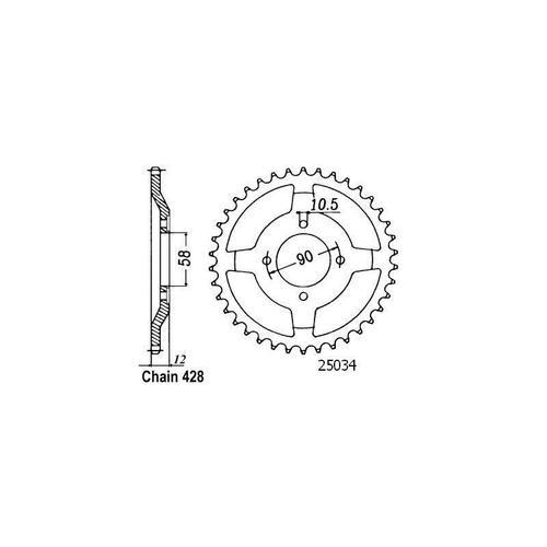 Sifam - Couronne 50 Dents Nx 125 Italie 89-98 Pas428/Z50