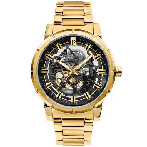 Montre Homme Automatic Cadran Noir Bracelet Acier Doré