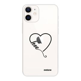Coque Iphone 12 Mini Souple Transparente Coeur Love Motif Ecriture Tendance