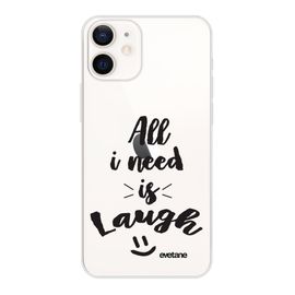 Coque Iphone 12 Mini Souple Transparente All I Need Is Laugh Motif Ecriture Tendance .