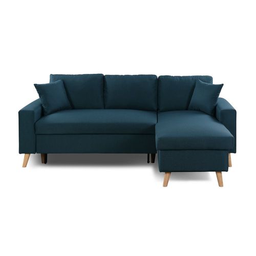 Canapé D'angle Maria Scandinave Réversible Et Convertible - Bleu
