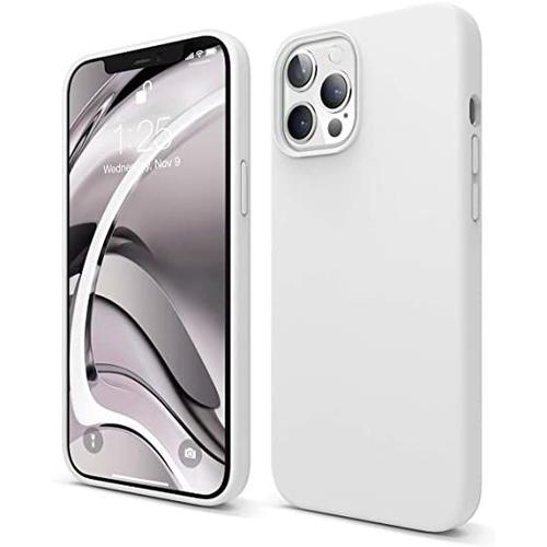 Coque Iphone 12 Pro Max Silicone Liquide Compatible Avec Iphone 12 Pro Max (6,7¿) En Silicone Premium, Étui Protection Complète, Antichoc À 3 Structure Case Pour Iphone 12 Pro Max (Blanc)