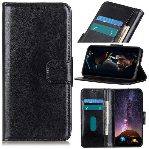 Prime Coque Pour Oneplus 7,Motif De Cheval Fou Portefeuille Cuir Etui Avec Fermeture Magnétique Carte Fentes Flip Case Housse (Noir)
