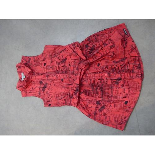 Neuve Robe Chemise Rouge Imprimée Miniman - 5 Ans