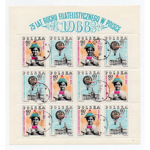 Pologne- Bloc Philatélique Oblitéré- Organisation Philatélique De 1968