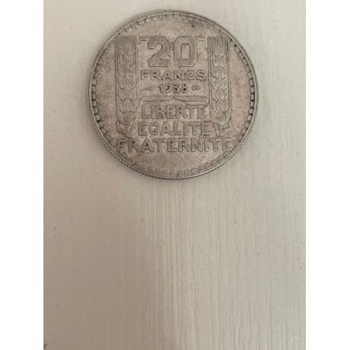 Pièce De 20 Francs Argent De 1938