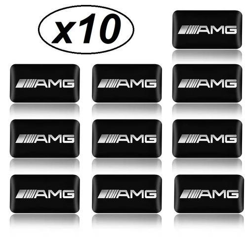 10 X Logo Amg Autocollant Pour Volant Compatible Mercedes Stikers 3d ++