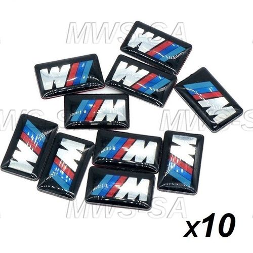 X10 Autocollant 3d Logo Bmw M-Tech Jantes Volant Sticker ///M Performance +