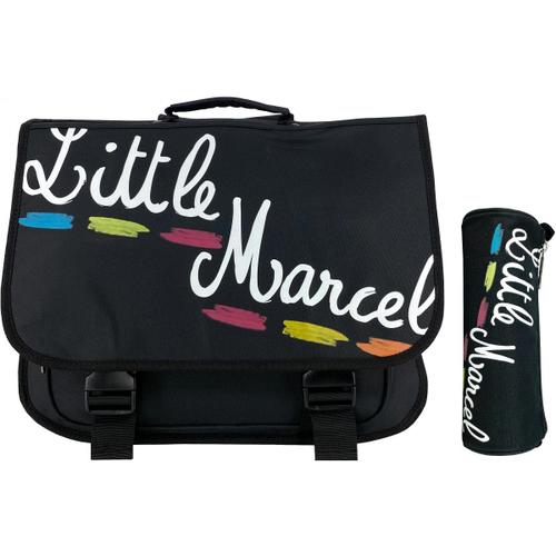 Cartable scolaire double compartiment & trousse offerte Little Marcel sans roulettes