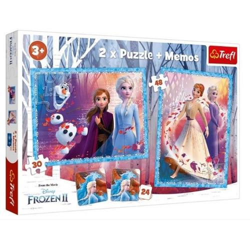 2 Puzzles + Memo - La Reine Des Neiges - 30 Et 48 Pièces