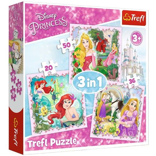 3 Puzzles - Disney Princess - 20, 36 Et 50 Pièces