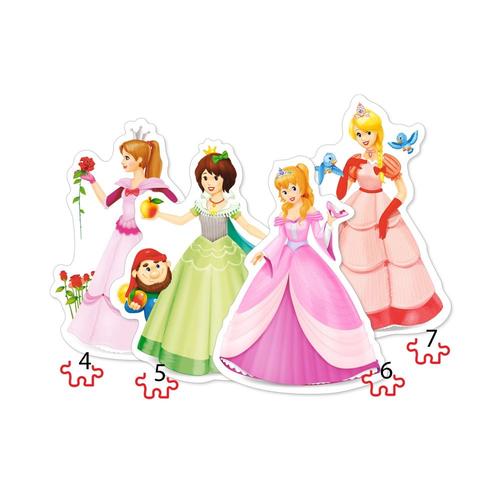 4 Puzzles - Princesses - 4, 5, 6 Et 7 Pièces