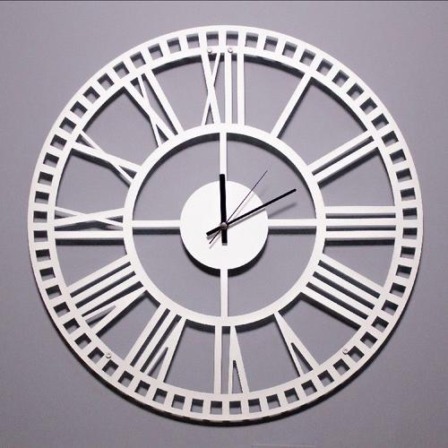 Horloge Murale Vintage 5, Blanc, 50x1,5x50 cm