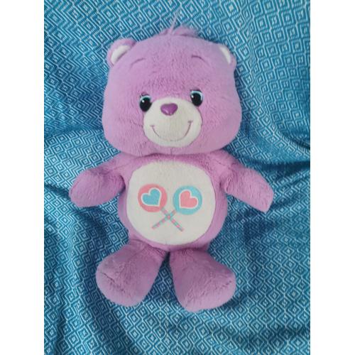 Doudou peluche BISOUNOURS rose Arc en ciel CARE BEARS 32cm HASBRO